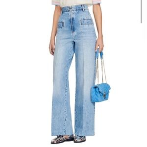 Sando Oslo High Rise Wide Leg Jeans in Blue Jean